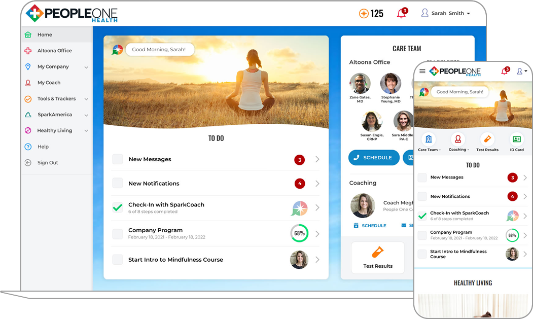 PeopleOne Health Desktop and Mobile App