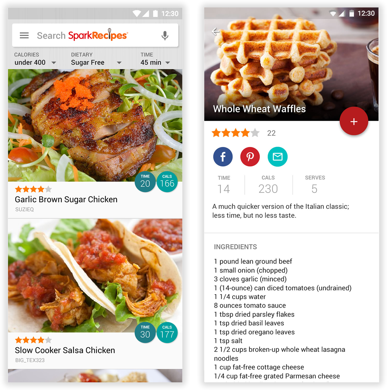 SparkRecipes Android App